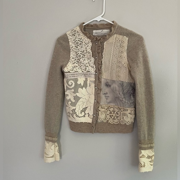 Fabrique Matinee oatmeal color cardigan - Picture 3 of 15